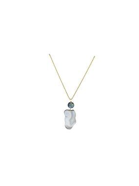 Women's Unbranded Necklace One Size Gold White Agate Pendant